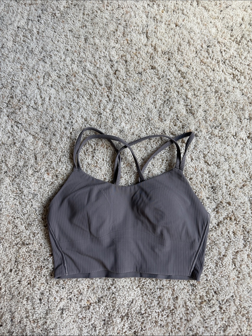 lululemon athletica Ribbed Crisscross Sports Bra - Dark Gray Purple